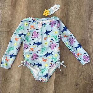 Cat & Jack Blue and Green Rashguard Swimwear